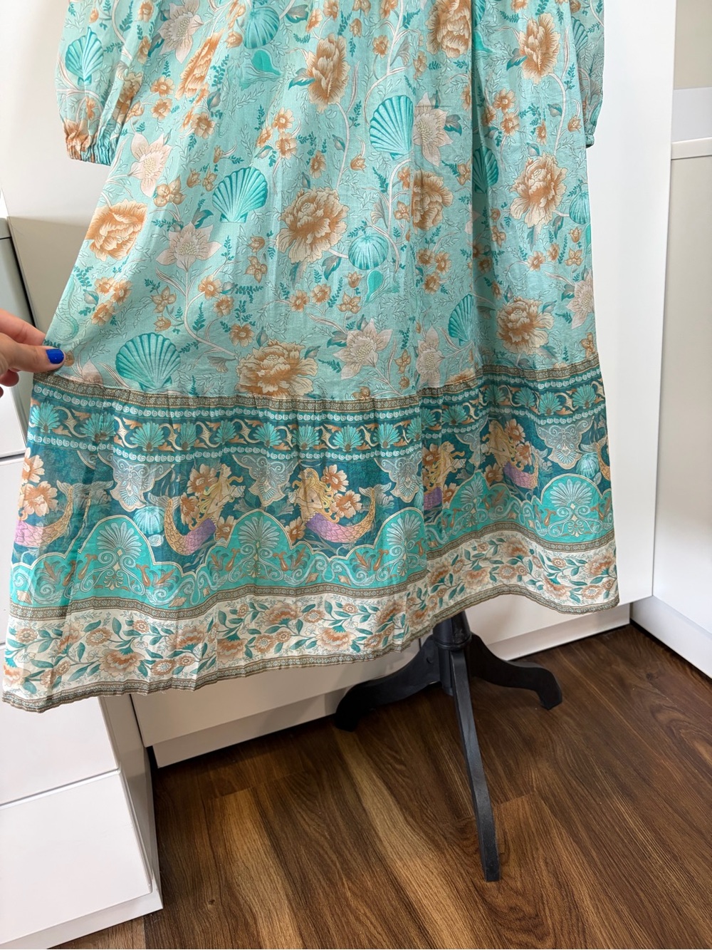 🔮SPELL & THE GYPSY COLLECTIVE SEASHELL MERMAID BOHO DRESS - SEAFOAM - Picture 8 of 13